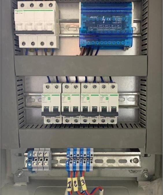 Main LV switchboard — fitted front panel